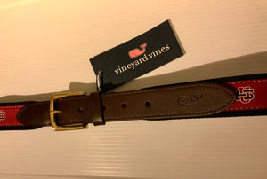 Authentic Vineyard Vines Leather and Brass Buckle Belt
